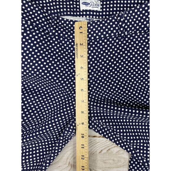 Old Navy Pants Womens Size 8 Blue White Polka Dot Print Pixie Mid Rise Stretch - Picture 5 of 11